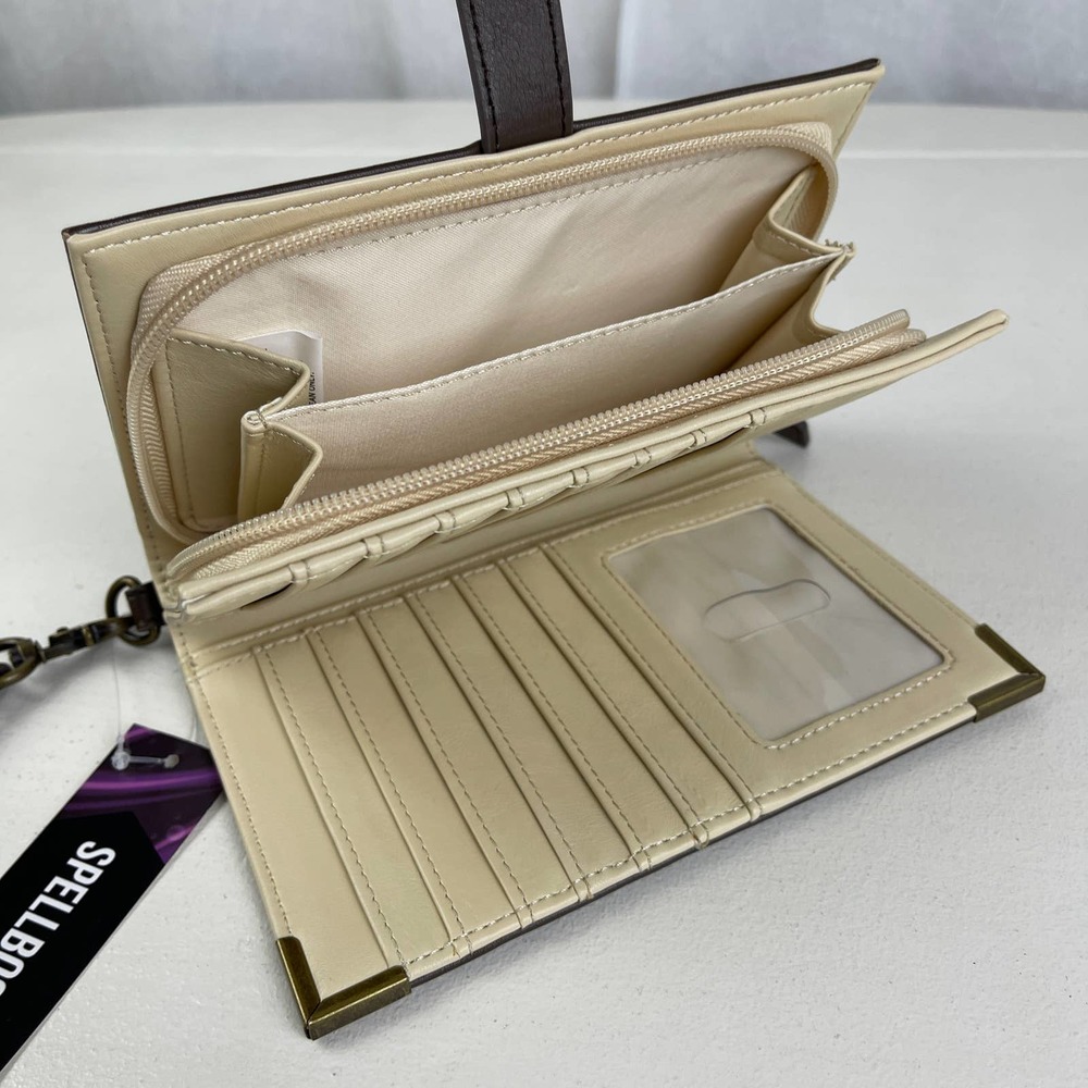 🚫SOLD🚫 NWT Think Geek Spellbook Billfold Wallet SOLD OUT Brown Faux Leather - Picture 12 of 16